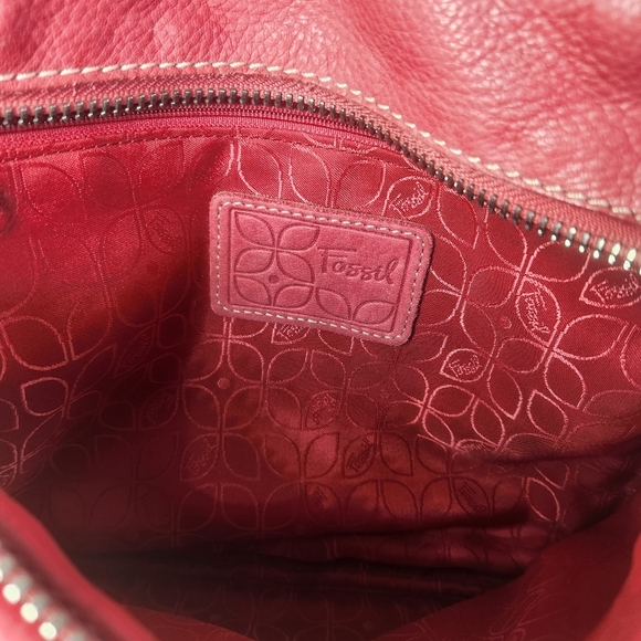 Vintage Fossil Sutter Soft Leather Crossbody Bag Adjustable Strap Purse Pink Sm - Picture 11 of 11
